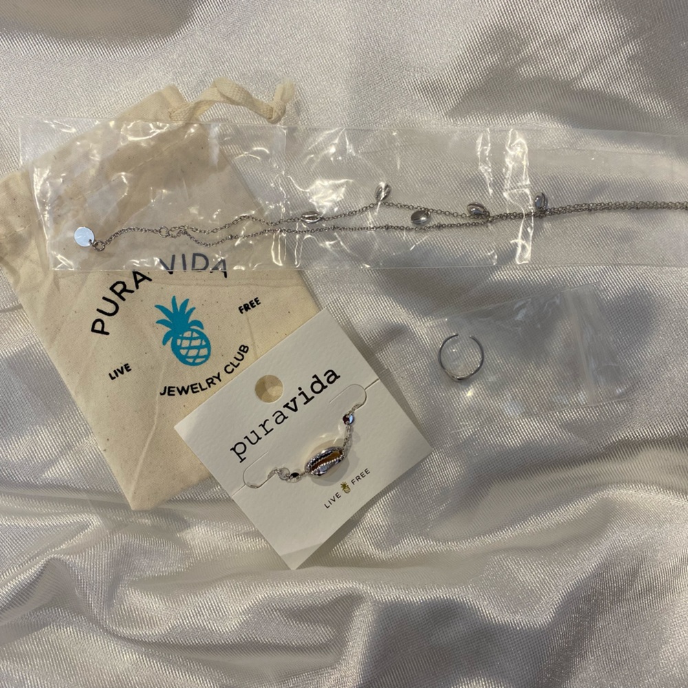 Seashell ring, bracelet and anklet set.